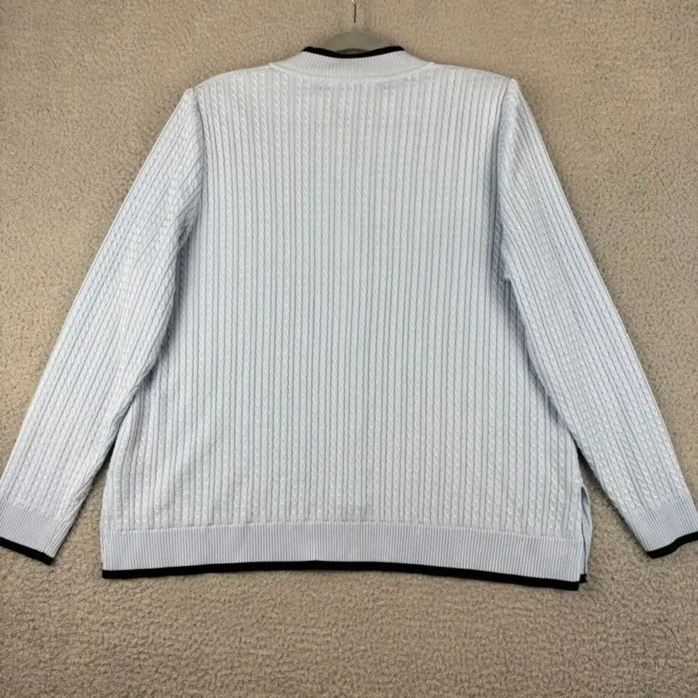 Misook Cardigan XL Santana Knit Blazer Minimalist Lightweight Office Career Blue - Picture 8 of 9